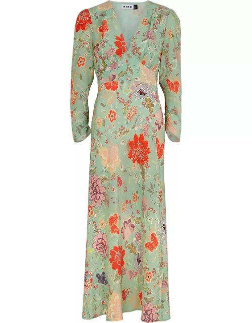 Selma floral-print silk de chine dress
