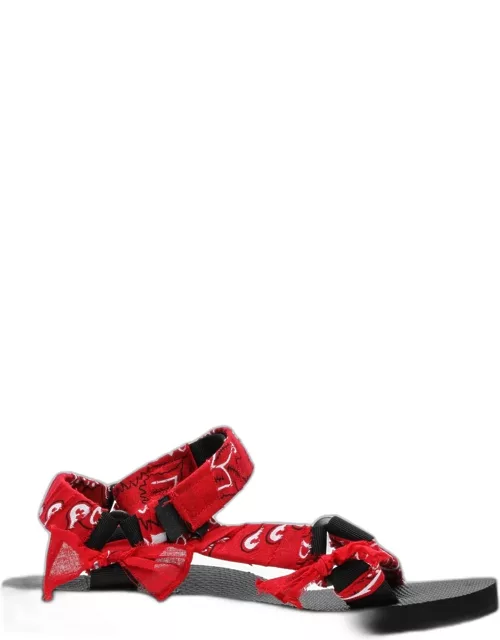 Red Paisley-print Trekky sandal