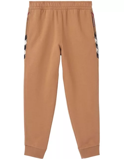 Burberry check-panel cotton jogging pant