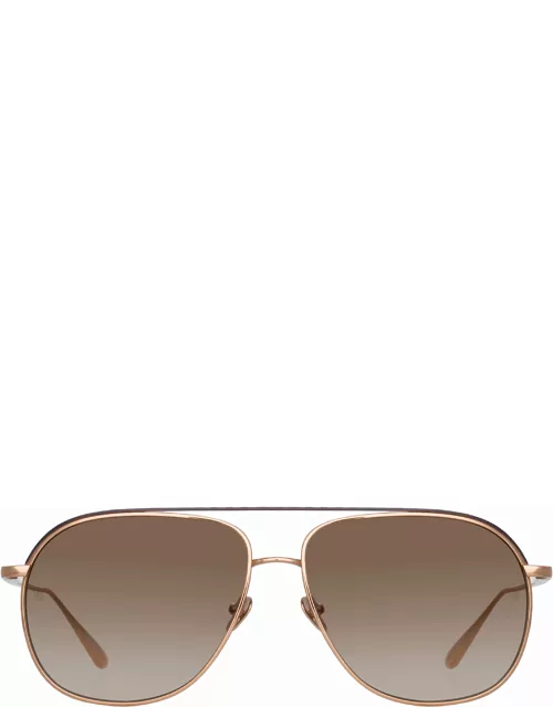 Matis Aviator Sunglasses in Rose Gold