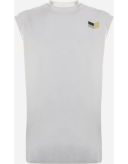 Jil Sander Tank Top With Embroidered Chevron Motif