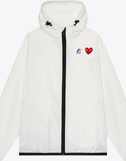 Comme des Garçons Play Unisex Jacket White nylon windbreaker jacket collab CDG Play x K-way