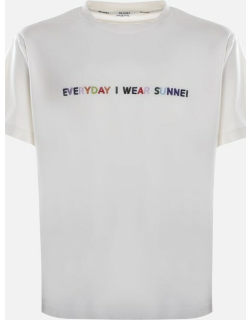 Sunnei Cotton T-shirt With Contrasting Logo Embroidery