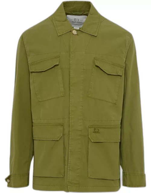 WOOLRICH Green Cotton Crew Jacket