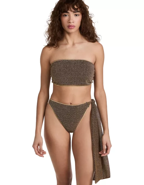 Oseree Metallic Knotted Two Piece Swimsuit