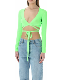 MSGM Lace-up Cropped Top