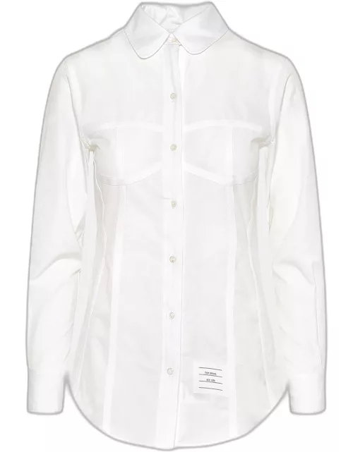 THOM BROWNE White Cotton Corset Shirt