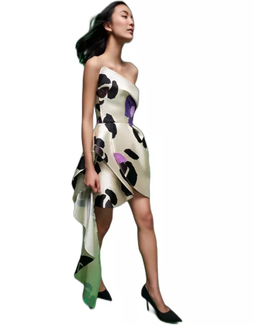 AZZI & OSTA Abstract Printed Cocktail Dres