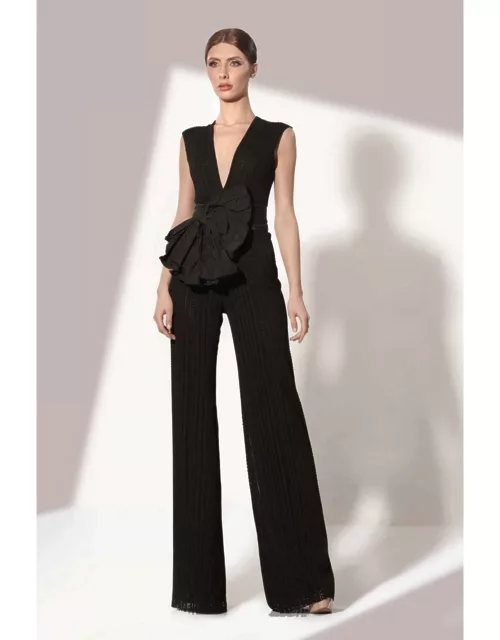 Jean Fares Couture Black Sleeveless Jumpsuit