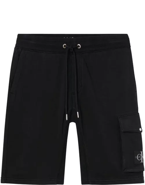 Calvin Klein Jeans Monogram Badge Cargo Shorts - Black