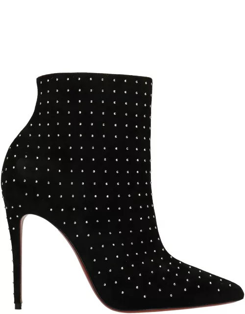 Christian Louboutin So Kate Booty High Heels Ankle Boots In Black Suede