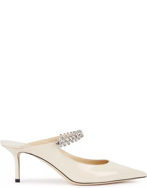 Jimmy Choo Bing 65 Off-white Patent Leather Mule