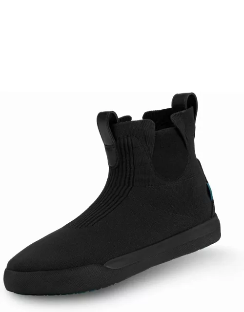 Vessi Waterproof - Knit Sneaker Shoes - Asphalt Black on Black - Men's Weekend Chelsea - Asphalt Black on Black