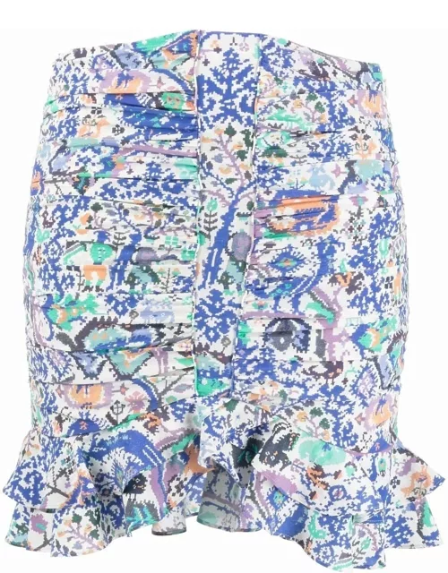 Multicolored abstract print mini Skirt