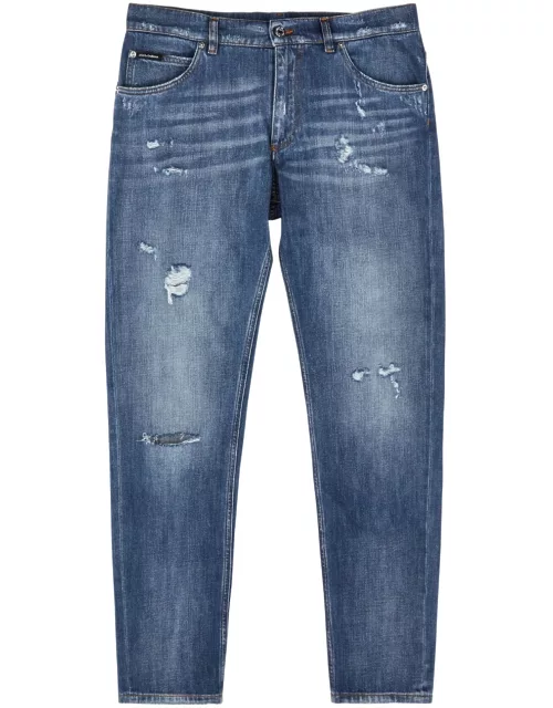 Dolce & Gabbana Distressed Slim-leg Jeans - Light Blue - 50 (IT50 / L)