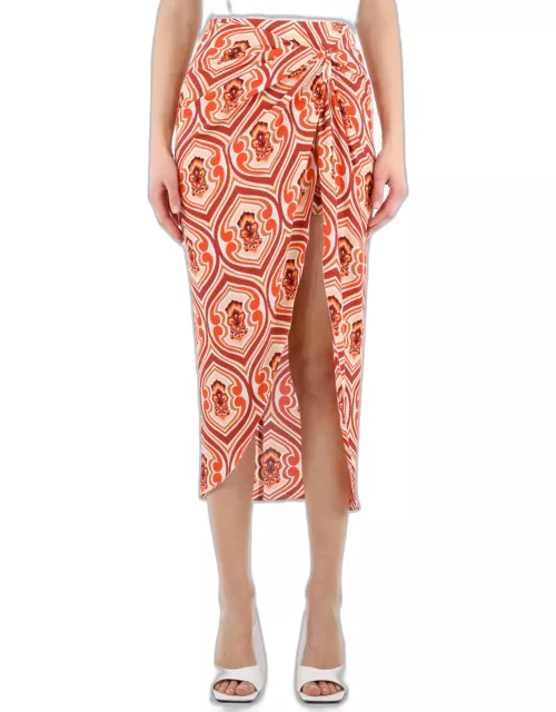 Etro Sarong Skirt With Graphic Print