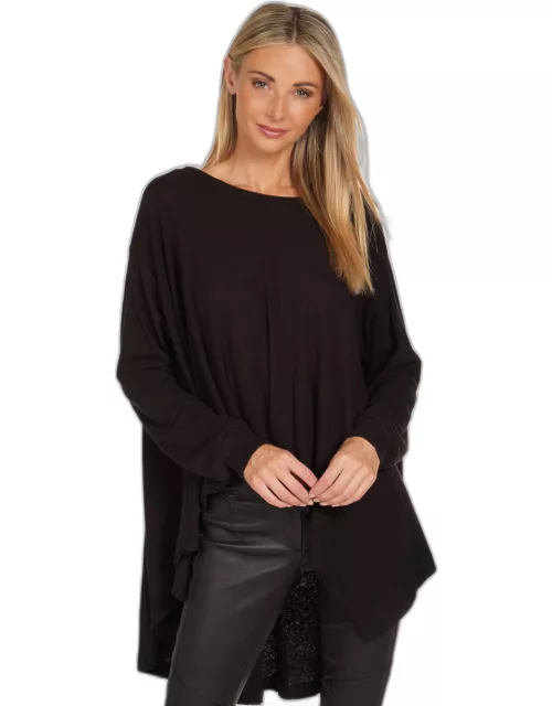 Amory High Low Flowy Pullover - Black