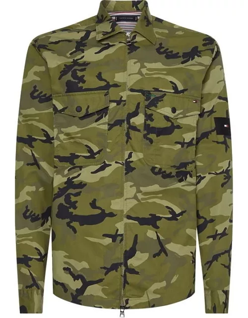 TOMMY HILFIGER Seasonal Camo Print Shirt Jacket - Beige