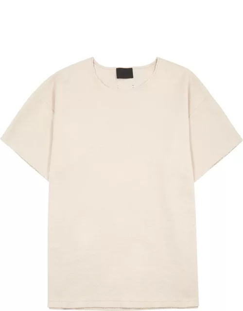 Ecru cotton-terry T-shirt
