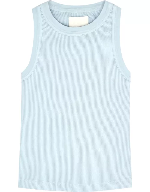 Isabel blue ribbed stretch-jersey tank