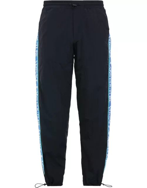 Versace Jeans Couture Trousers With Logo Ribbon On Side