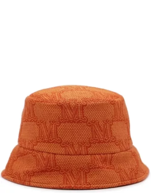 Max Mara Raffia Bucket Hat With All-over Monogra