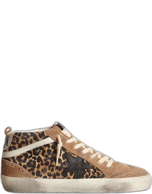 Mid Star Leopard-Print Suede Sneaker