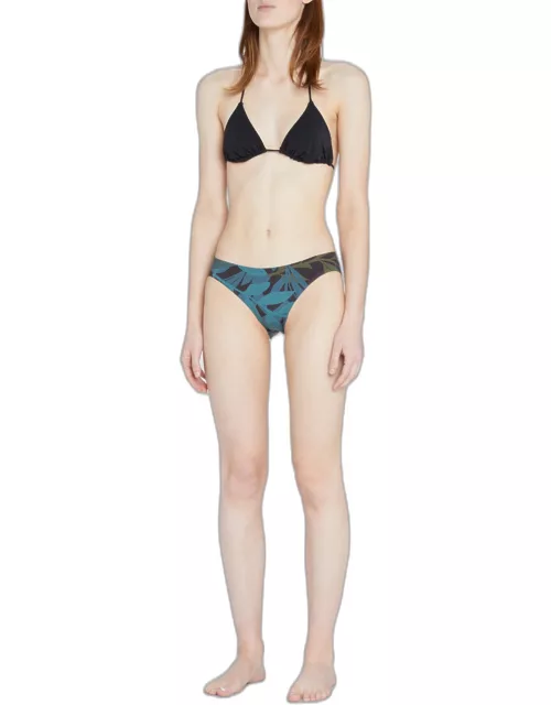 Liege Leaf-Print Hipster Bikini Bottom