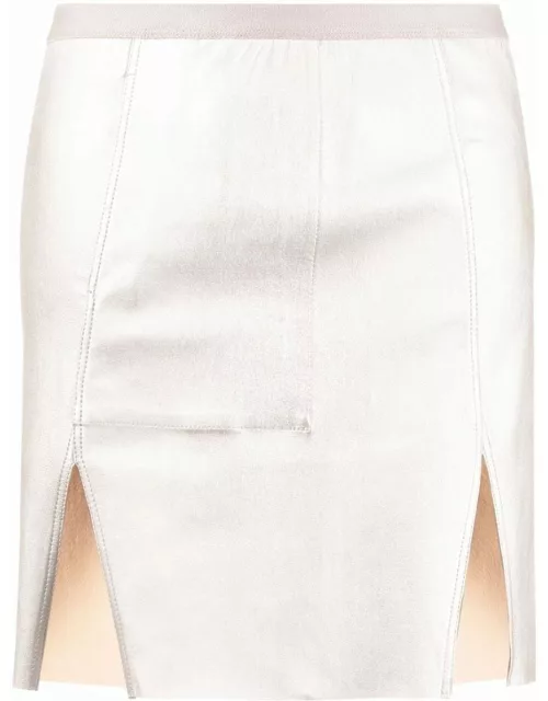 Silver front slit mini Skirt
