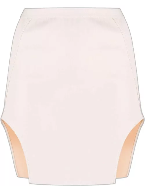 White Diana side slits mini Skirt