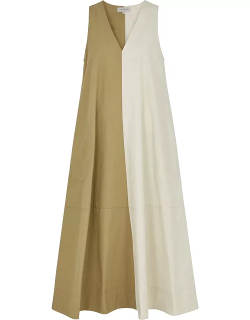 Preston Apron two-tone cotton midi dress