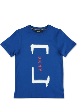 Dkny T-shirt Blu In Jersey Di Cotone