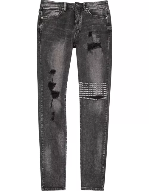 Van Winkle black distressed skinny jeans
