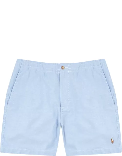 Light blue piqué cotton shorts