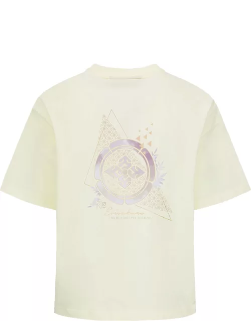 Kamon Print Drop-shoulder T-shirt