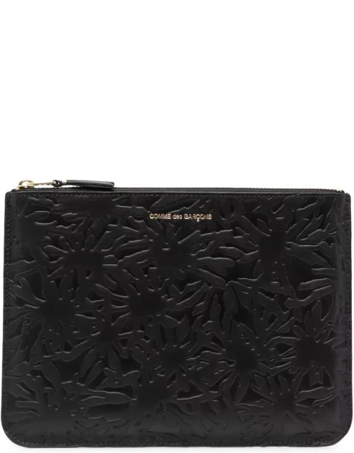 Comme Des Garçons Wallet embossed leather zipped wallet