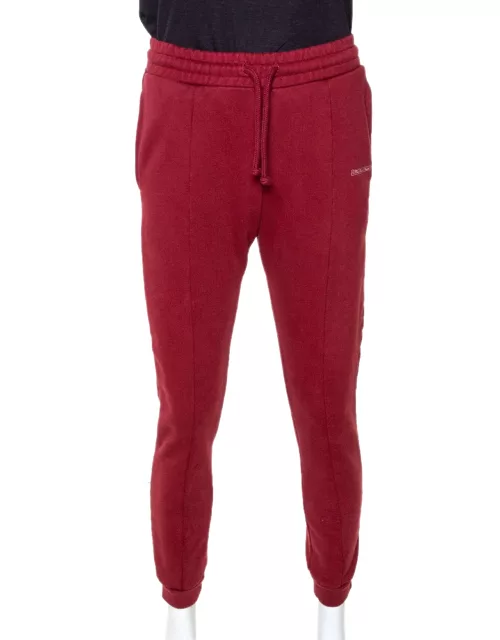 Vetements Brick Red Cotton Embroidered Logo Detail Track Pants