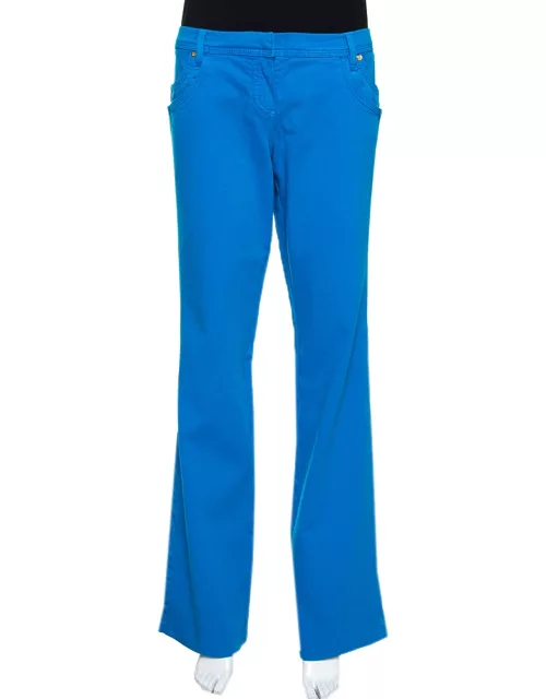 Roberto Cavalli Blue Stretch Cotton Straight Leg Jeans