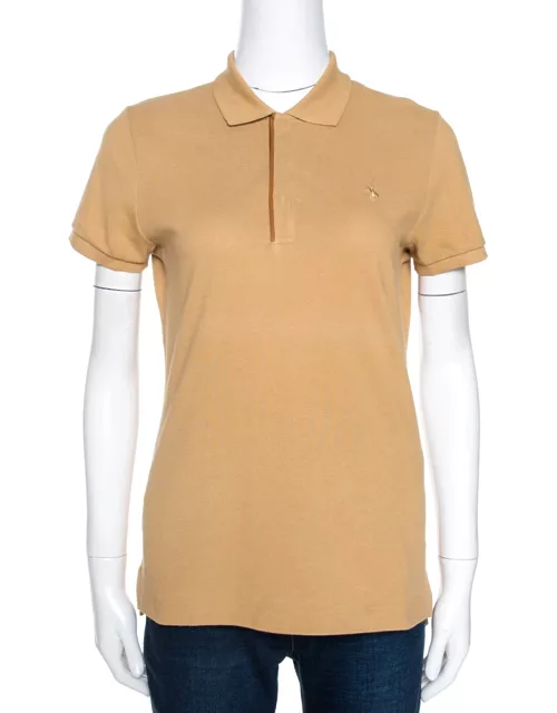 Ralph Lauren Brown Cotton Pique Skinny Polo T-Shirt