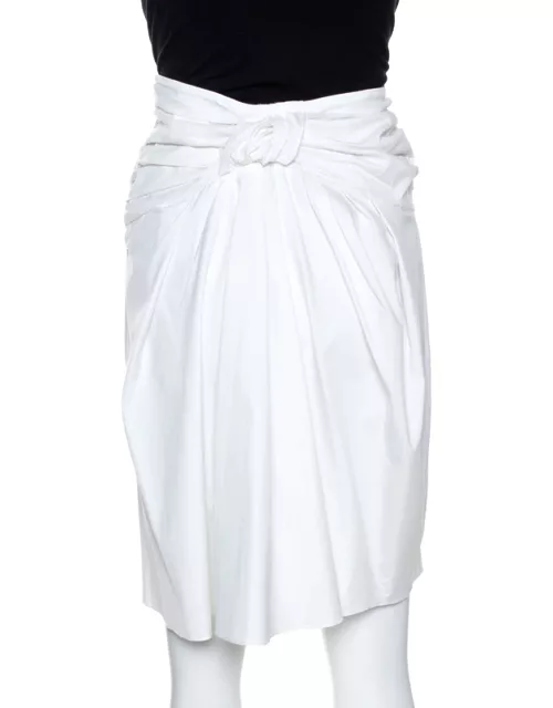 Christian Dior Boutique White Cotton Bow Detail Skirt