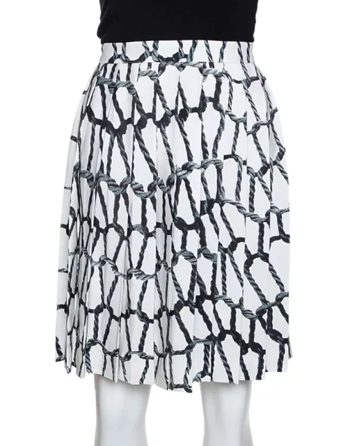 Joseph Monochrome Rope Printed Silk Pleated Skirt