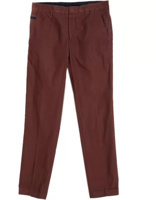 Prada Brown Cotton Tapered Trousers
