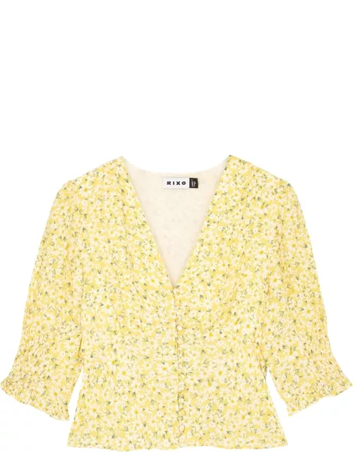 Payton yellow floral-print top