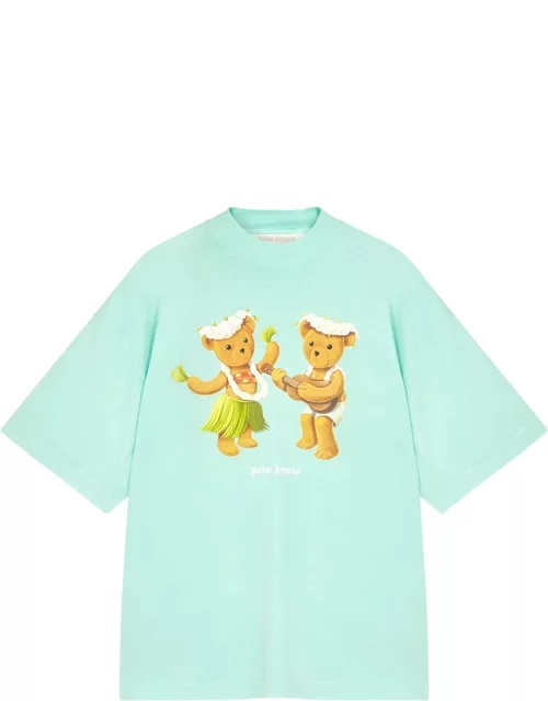 Dancing Bears mint printed cotton T-shirt