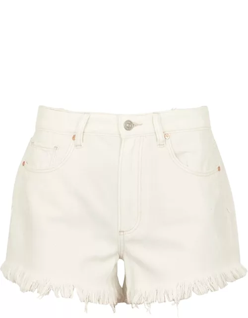 Noella off-white stretch-denim shorts