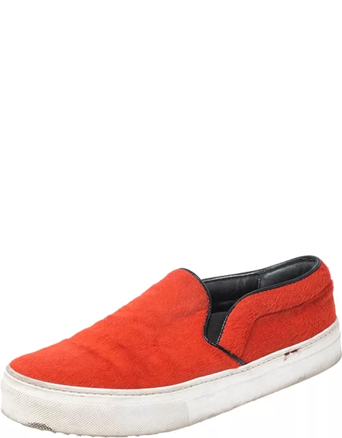 Celine Orange Calfhair Slip On Sneaker