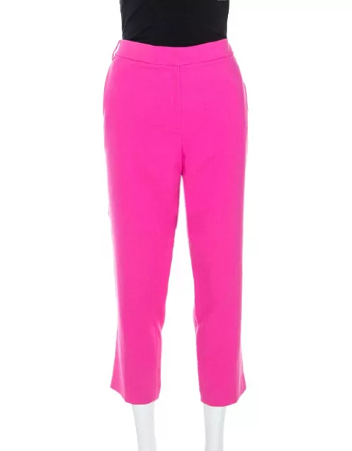 Tibi Pink Cotton Crepe Willa Cropped Pants
