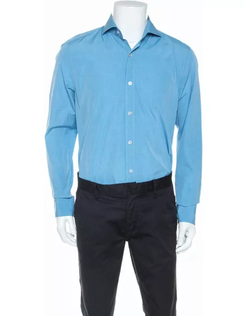Tom Ford Blue Pinpoint Cotton Classic Fit Shirt