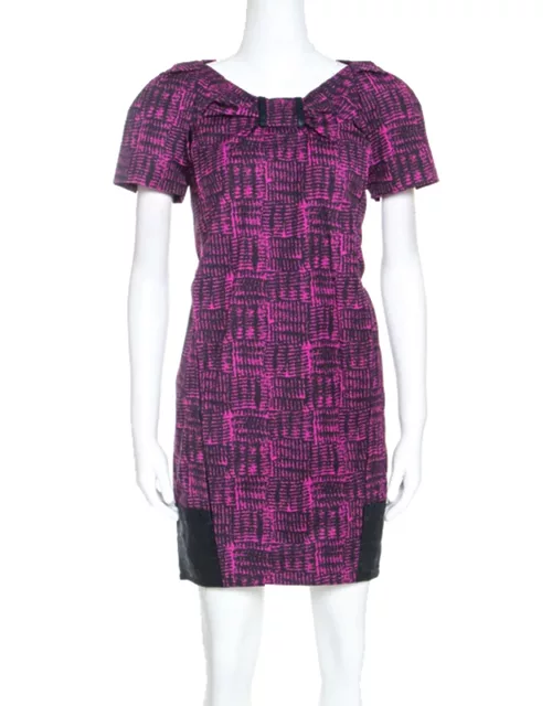 Marc By Marc Jacobs Magenta Printed Cotton Blend Canvas Dress