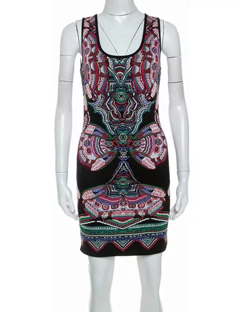 Roberto Cavalli Multicolor Lurex Jacquard Knit Sleeveless Dress